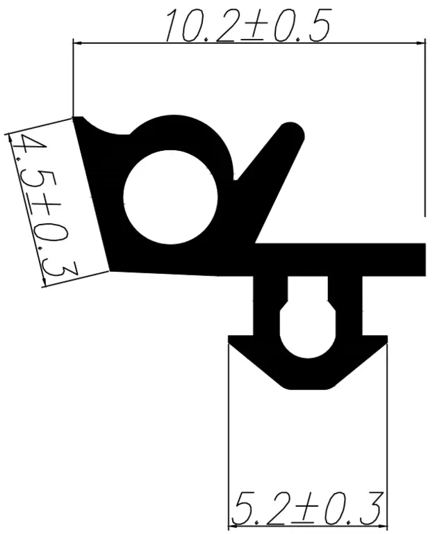 Уплотнитель для профиля GEALAN (3152) (стеклопакет) модификация 1, черный, 