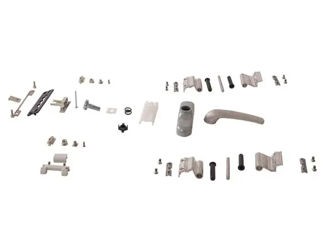Комплект поворотный, NEWTEC, неокрашенный (ручка,петли,запорные части), 01181005K