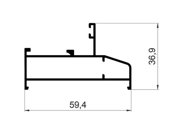 C640/35XL Профиль рамы широкий 37 х 60 мм облегченный RAL 9016 6м.
