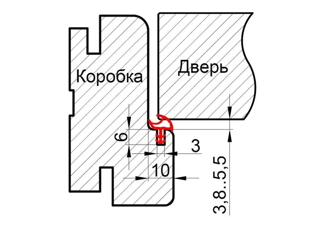 Уплотнитель контурный для межкомнатных дверей DEVENTER, ТЭП, кремовый