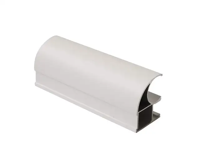 Профиль-ручка асимметричная, алюминий, L=5400 мм, белый муар.