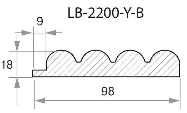 Профиль МДФ AGT LB-2200-Y-B 18*101*2800 мм, супермат белый 734