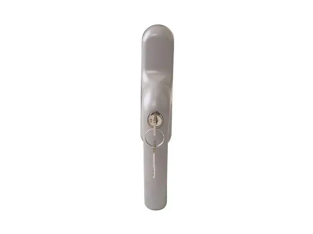 Ручка оконная Prima с ключом, под микропроветривание, серебристая RAL9006, 01191970