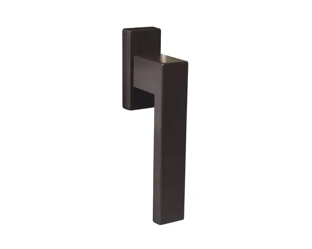Ручка оконная Internika DUBLIN 40 мм, алюминиевая, 2 винта, коричневый матовый RAL8019M (45°)