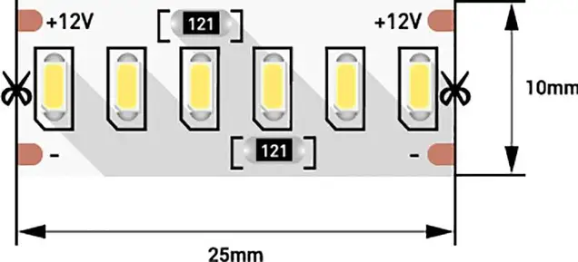 Лента светодиодная 3014/240, 12V, 5м, теплый белый 3000К, IP20, 24W/м