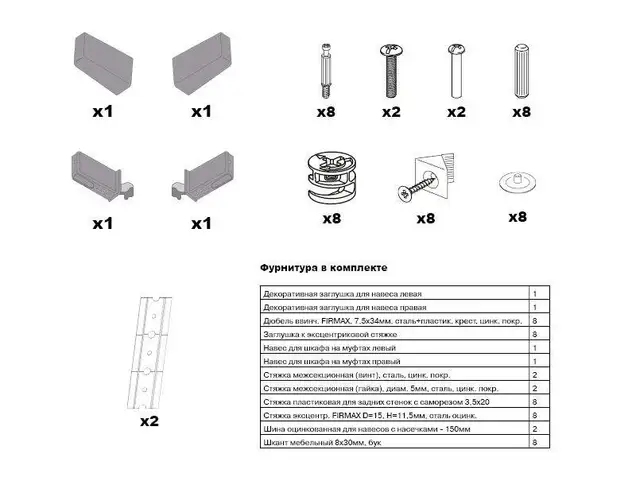 Корпус навесной низкий 500*340 высотой 360 под механизм Huwilift Duo, ЯШТ 3128