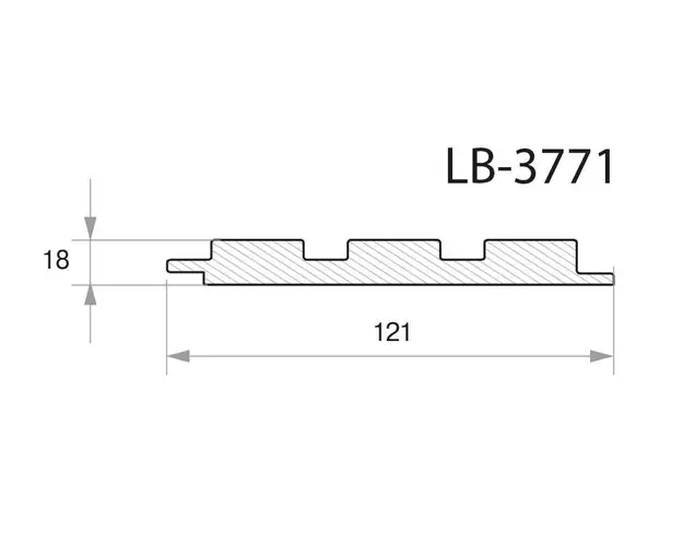 Профиль  МДФ AGT LB-3771 18*121*2800 мм, супермат черный 723