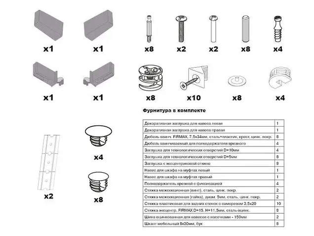 Корпус навесной 150*340 высотой 720 под фасад