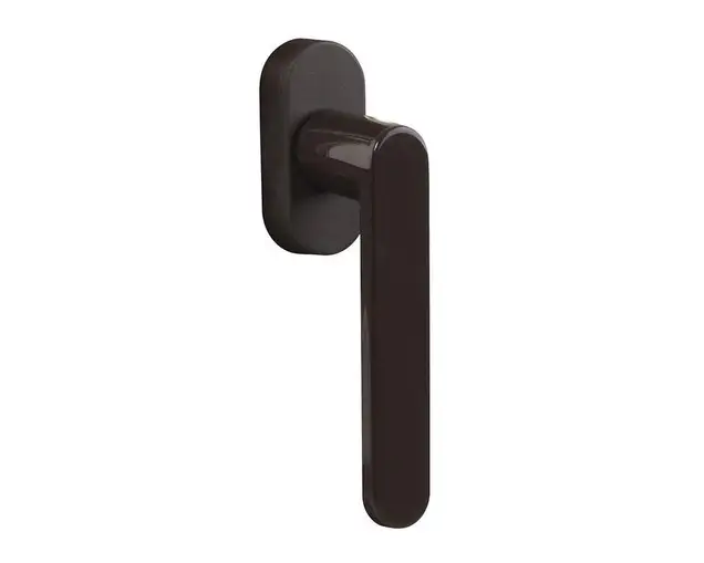 Ручка оконная алюминиевая Garda System 37 мм полукруглая накладка 45° + 2 винта коричневый