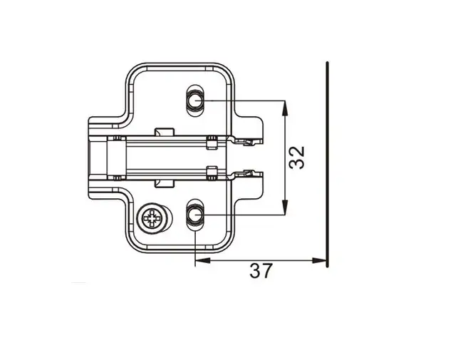 Планка монтажная для петель DTC Pivot Star Anyway Clip-on, H=4, крестовая с эксцентриковой регулировной по высоте, под саморез (в комплекте)