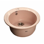 Мойка врезная Rondo GF-R 52см, глубина 20см, цвет светло-розовый, мрамор (+сифон)
