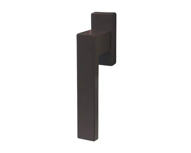 Ручка оконная Internika DUBLIN 40 мм, алюминиевая, 2 винта, коричневый матовый RAL8019M (45°)