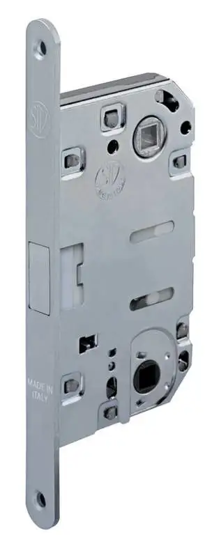 Замок магнитный WC 50x8x96x6 штульп овал 18 мм, хром матовый с ответной планкой W7 и винтами