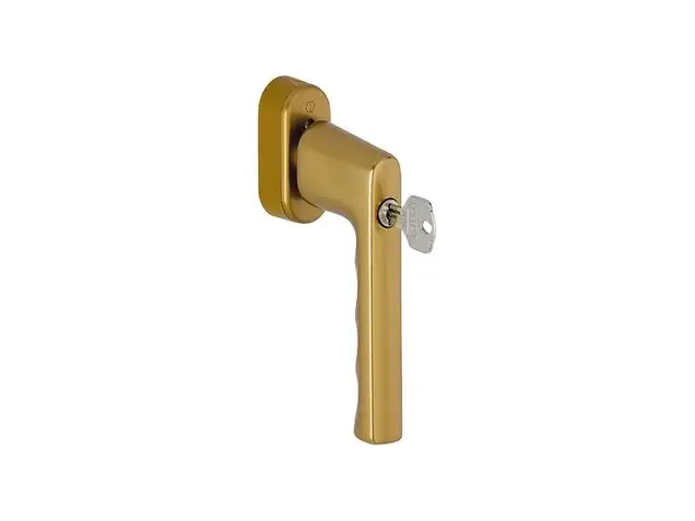 Ручка оконная алюминиевая с ключом HOPPE Hamburg SecuForte , штифт vario fit 32-42 мм, 45°, 2 винта М5х45,  2 винта М5х50, бронза