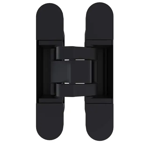 (1 кор.=2 петли) Петля скрытая ELEMENTIS,  серия ITALY,, универсальная, 3D, 135x27 мм, 60 кг, цамак, цвет черный матовый