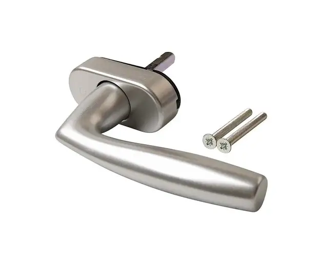 Ручка оконная алюминиевая HOPPE VITORIA, штифт vario fit 32-42 мм, 90°, винты М5х45/50, серебро