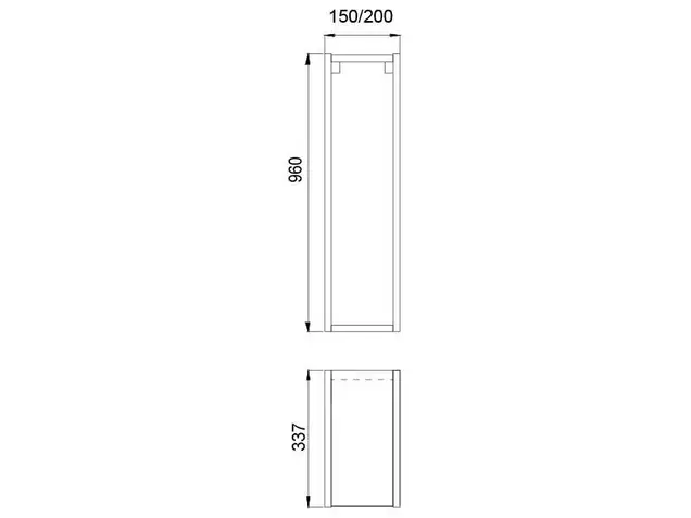 Корпус навесной 15*34*96 высокий, 2 полки