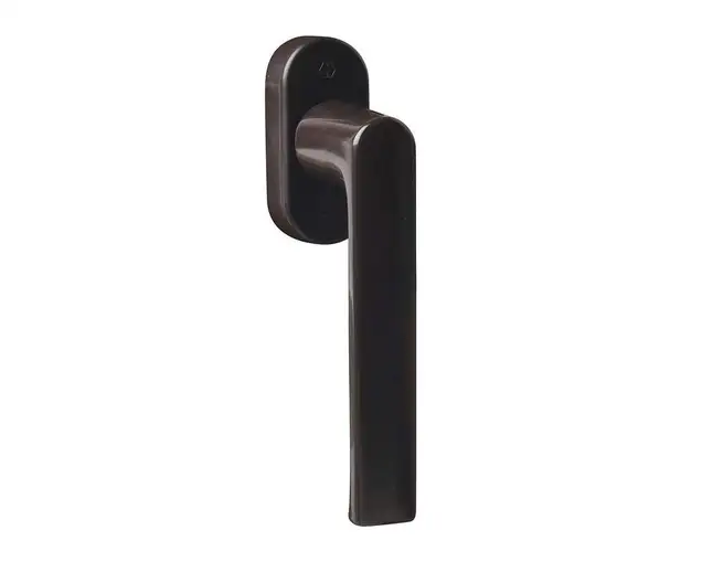 Ручка оконная алюминиевая  HOPPE Hamburg SecuForte, штифт vario fit 32-42 мм, 45°, 2 винта М5х45,  2 винта М5х50, коричневая