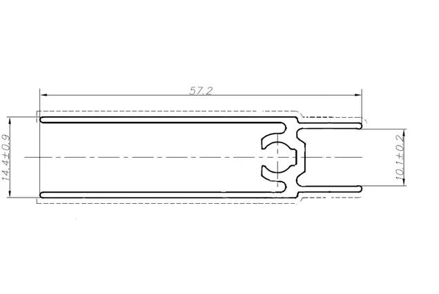 Планка нижняя, алюминий, L=5800 мм, черный муар.