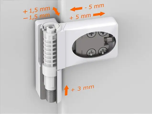 Петля дверная ELEMENTIS серия IQ Mini 16-19 мм, Белый RAL9016