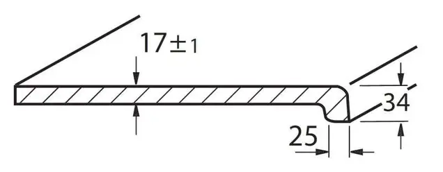 Подоконник Werzalit 350 мм, капинос 34 мм. /6м/ мрамор bianco