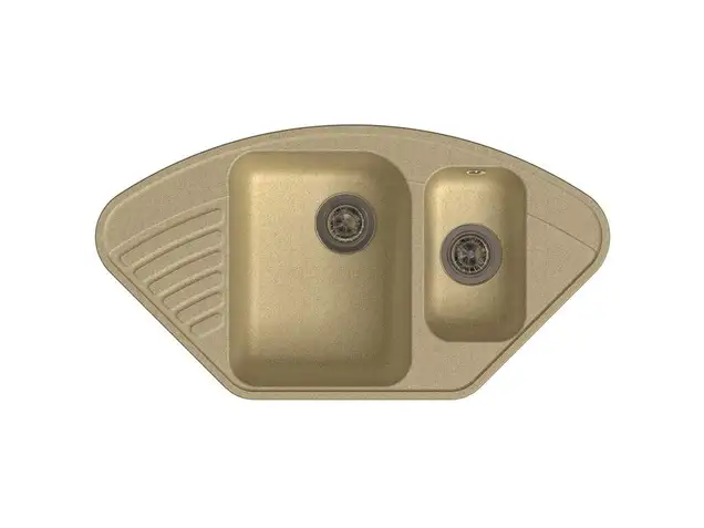 Мойка врезная угловая GF-QUARZ (Z14) 93х50см, цвет бежевый, кварц
