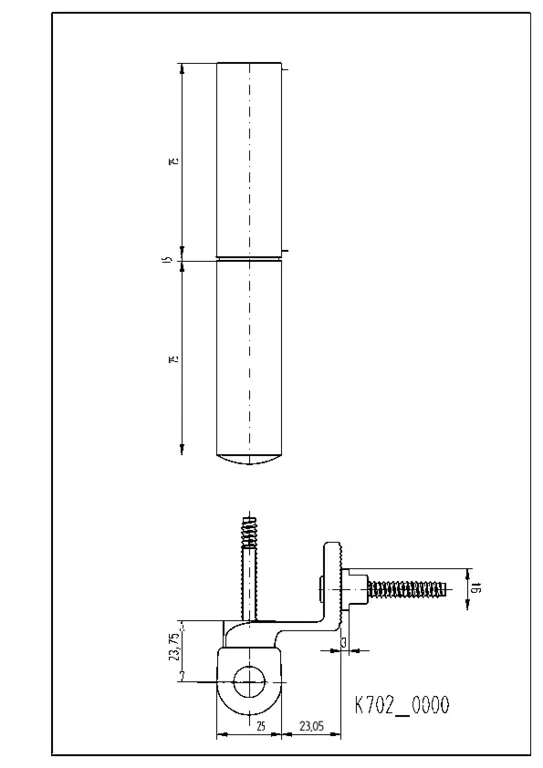 Петля Maxbar KT-R 16/3,0мм, Белый RAL9016