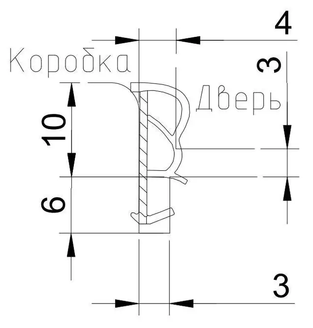 Уплотнитель контурный для межкомнатных дверей ELEMENTIS, ТЭП, серый