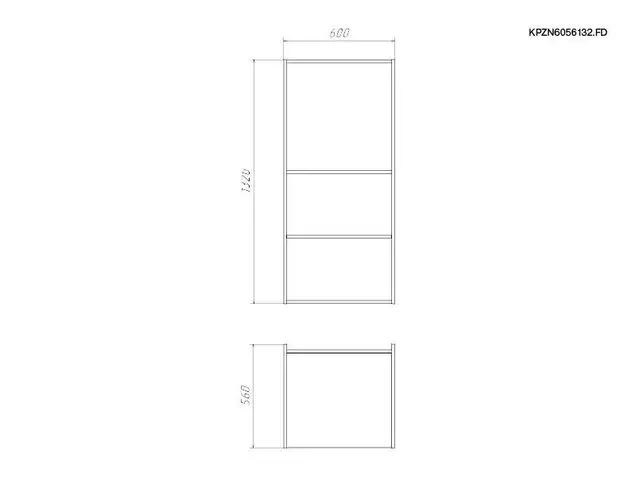 Корпус напольный колонна 600*560 высота 1320 под фасады и духовку, серый 9201