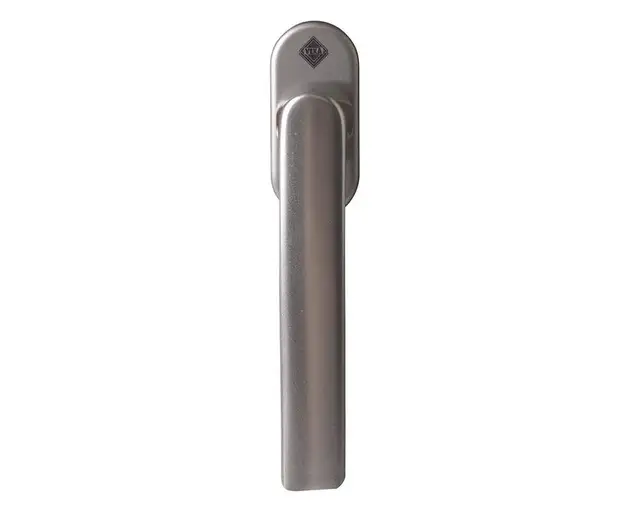 Ручка оконная алюминиевая  HOPPE Hamburg SecuForte с логотипом VEKA, штифт vario fit 32-42 мм, 45°, 2 винта М5х45,  2 винта М5х50, титан