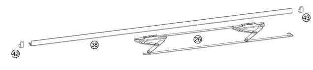 Ножницы+направляющая на створке Internika HKS 160 S, 1251-1650, белые