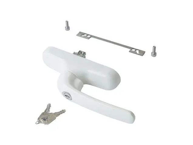 Ручка оконная Prima с ключом, под микропроветривание, белая RAL9010, 01191410