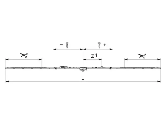 Запор основной поворотно-откидной переменный ECO 901-1300 мм, 1 VZ