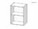 Корпус навесной 500*340 высотой 720 под 2 складных фасада (Free Fold), серый 9201