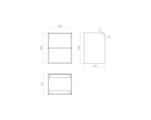 Корпус напольный стандартный 600*530 высотой 780 под фасад