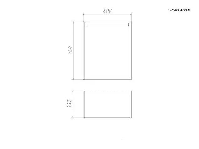 Корпус навесной 600*340 высотой 720 под фасад с сушкой, ЯШТ 3128
