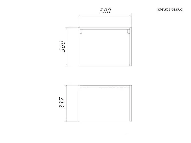 Корпус навесной низкий 500*340 высотой 360 под механизм Huwilift Duo, ЯШТ 3128