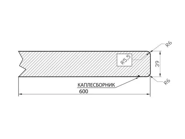 Cтолешница R6 ALPHALUX Травертин(Travertino Rom.) A.3375 LUNA, ДСП влагостойкая, 4200*600*39 мм