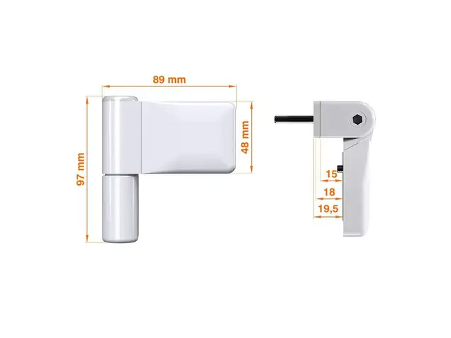Петля дверная ELEMENTIS серия IQ Mini 16-19 мм, Белый RAL9016