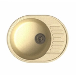 Мойка врезная с крылом GF-QUARZ (Z58) 62х48см, цвет бежевый, кварц