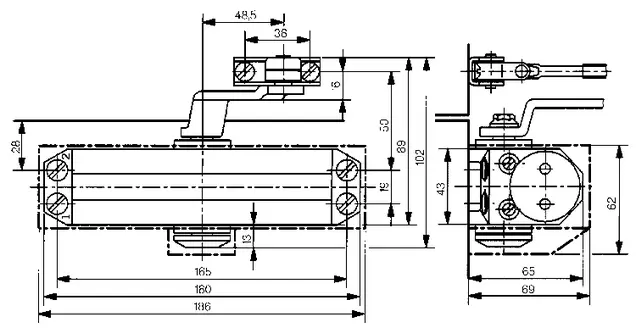 Доводчик Dorma TS-77 EN 2 стд., Темная бронза
