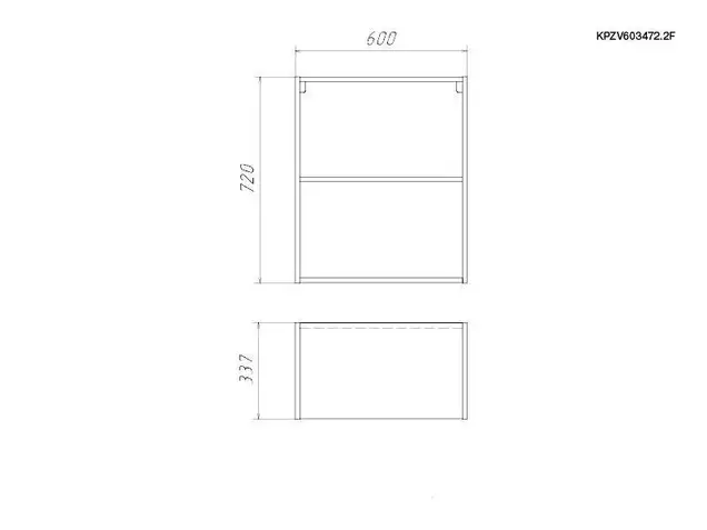Корпус навесной 600*340 высотой 720 под 2 фасада, ЯШС 3127